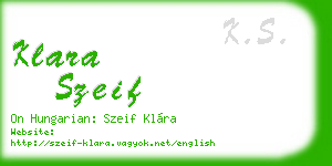 klara szeif business card
